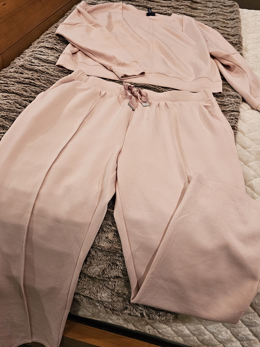 Women's Pink Cozy Lounge Set - Lightweight Sweatshirt & Pull-On Pants